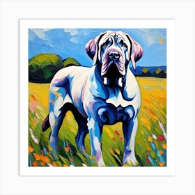 Mastiff in the meadow Art Print