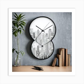 New York City Wall Clock Art Print