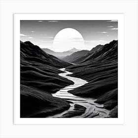 Black And White Landscape Art Print