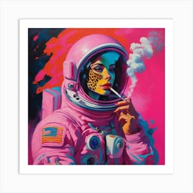 Astronaut blunted in pink  Art Print