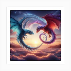 Dragons In The Sky 5 Art Print