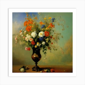 Flowers 8k Resolution Concept Art By Gustave More (2) Art Print