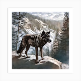 Wolf In The Woods Art Print