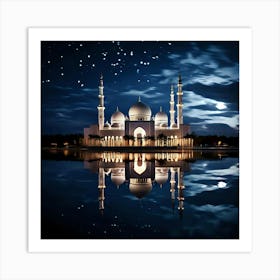 Sheikh Mosque At Night Art Print