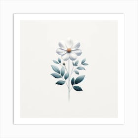 "Serenity in Bloom"  'Serenity in Bloom' captures the essence of tranquility through its depiction of a delicate white flower set against a soft white background. The subtle shading of the petals and leaves conveys a sense of depth and texture, evoking a peaceful, meditative state. This minimalist piece harmonizes with its surroundings, providing a breath of freshness and calm.  Ideal for those seeking a serene atmosphere, this art piece serves as a gentle reminder of the quiet beauty that thrives in stillness. It's an elegant statement for contemplative spaces or as a soothing presence in a bustling environment. Art Print