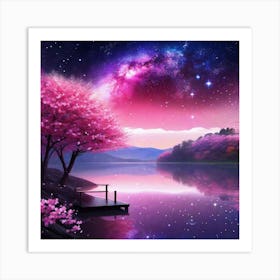 Pink Cherry Blossoms 5 Art Print