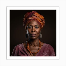 African Woman In A Turban Art Print