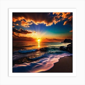 Sunset On The Beach 542 Art Print