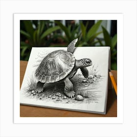 3d Turtle Drawing 1 Art Print