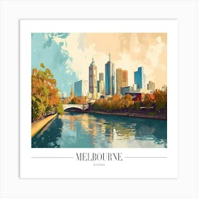 Melbourne Skyline Art Print