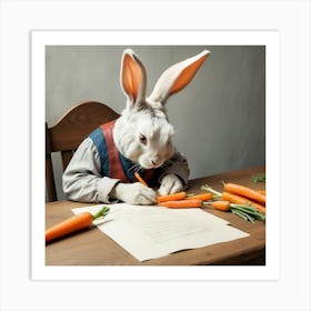 Rabbit Writing 6 Art Print