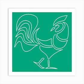 Green Rooster Art Print