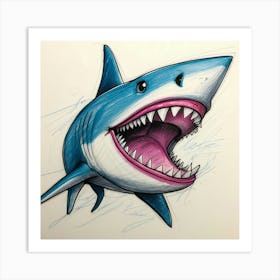 Shark Drawing 8 Art Print