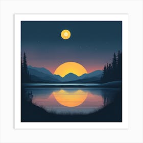 Sunset In The Mountains 3 Art Print