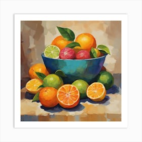 Oranges In A Bowl 2 Art Print