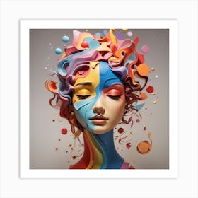 Abstract Portrait Of A Woman Art Print