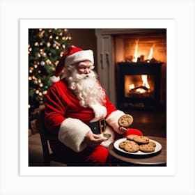 Santa Claus With Cookies 4 Art Print