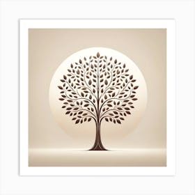 "Simplicity in Serenity: The Monochromatic Tree of Life" - This artwork celebrates the timeless elegance of nature with a single-tone Tree of Life set against a soft backdrop. Its minimalist design features a symmetrical structure that conveys balance and harmony. The use of monochromatic shades creates a subtle depth, making it a versatile piece for any space seeking a touch of tranquility and understated beauty. It's an embodiment of quiet growth and enduring strength, perfect for creating a meditative and peaceful atmosphere. Art Print