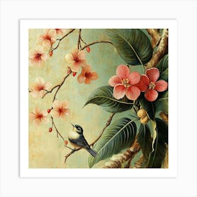 Bird On A Branch Art 4 Art Print