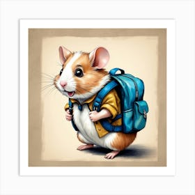 Hamster With Backpack 16 Art Print