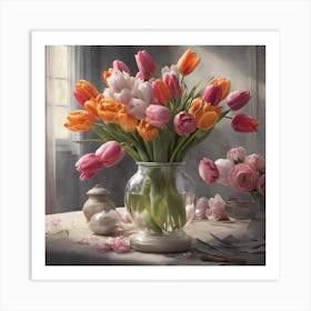 Tulips In A Vase 1 Art Print