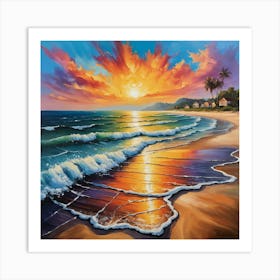 Sunset On The Beach 7 Art Print