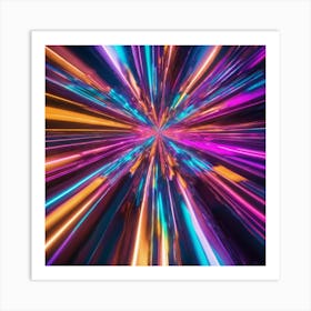 Abstract Colorful Light Burst 3 Art Print