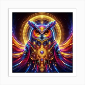 Psychedelic Owl Art Print