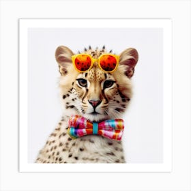 Cheetah Wearing Sunglasses Art Print