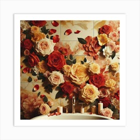 Roses On The Wall Art Print
