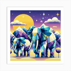 The Gentle Giants Elephants Art Print