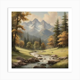 Stream In The Mountains art print 1 Art Print