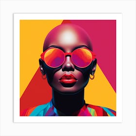 Portrait Of A Woman With Sunglasses Art Print