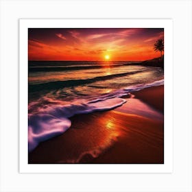 Sunset On The Beach 973 Art Print