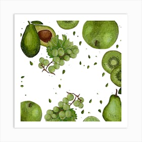 Green Fruits Art Print