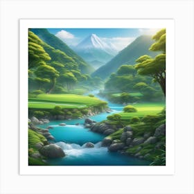 Landscape Of A Golf Course Art Print