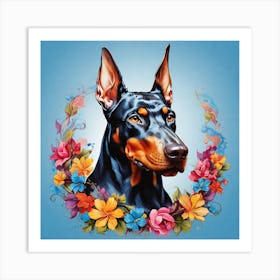 Doberman Canvas Art Art Print