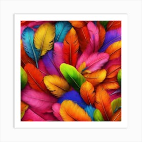 Colorful feathers Art Print