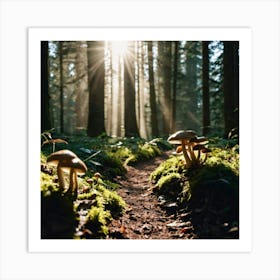 Mushroom Forest Art Print