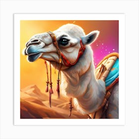 Camel In The Desert Art Print