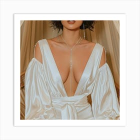 Sexy White Satin Dress Art Print