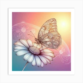 Line Art butterfly 2 Art Print