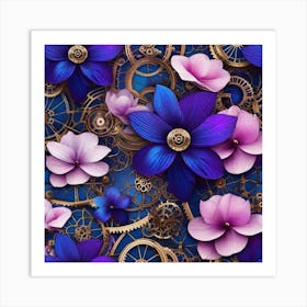 Clockwork Flowers Art Print