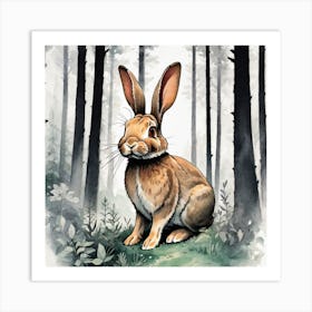 Rabbit In The Woods 8 Art Print