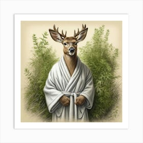 Deer In Robe 3 Art Print