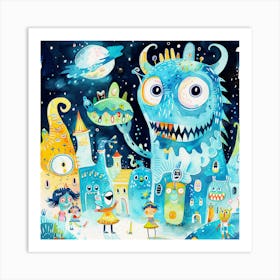 Monsters In The City Art Print