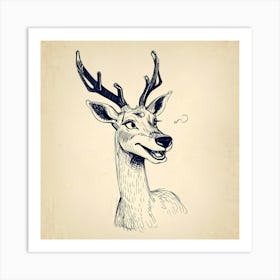 Deer Head 23 Art Print