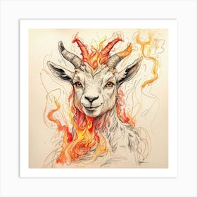 Goat Of Fire 33 Art Print