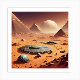 Space Station In The Desert Art Print