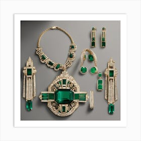 Emerald And Diamond Jewelry Art Print